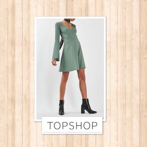 Ribbed Bell Sleeve Dress